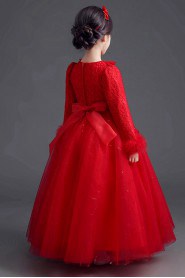 A-line Long Sleeve Lace Flower Girl Dress