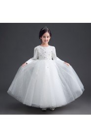 Lace Long Sleeve A-line Flower Girl Dress