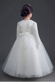 Lace Long Sleeve A-line Flower Girl Dress