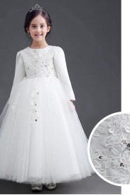 Lace Long Sleeve A-line Flower Girl Dress