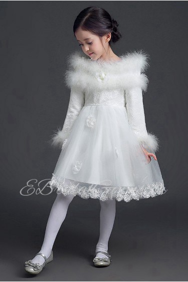 A-line Long Sleeve Flower Girl Dress