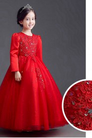 A-line Long Sleeve Flower Girl Dress