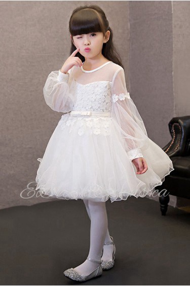 Lace Long Sleeve A-line Flower Girl Dress