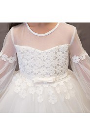 Lace Long Sleeve A-line Flower Girl Dress