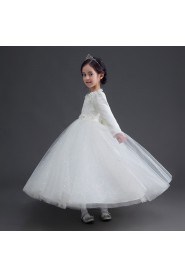 A-line Long Sleeve Lace Flower Girl Dress