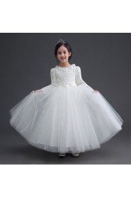 A-line Long Sleeve Lace Flower Girl Dress