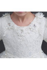 A-line Long Sleeve Lace Flower Girl Dress