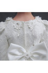 A-line Long Sleeve Lace Flower Girl Dress