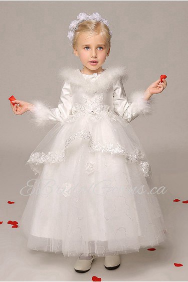 A-line Long Sleeve Flower Girl Dress