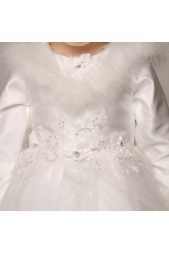 A-line Long Sleeve Flower Girl Dress