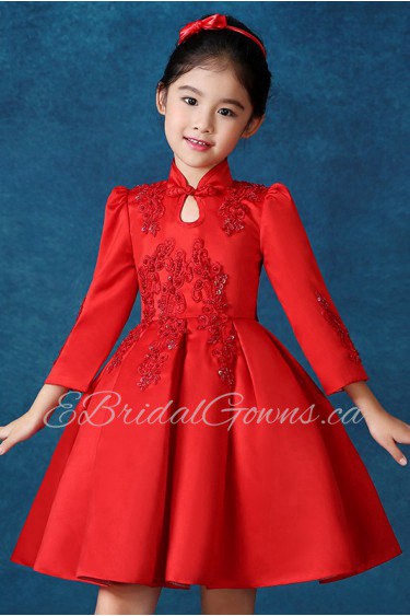 A-line Long Sleeve Flower Girl Dress