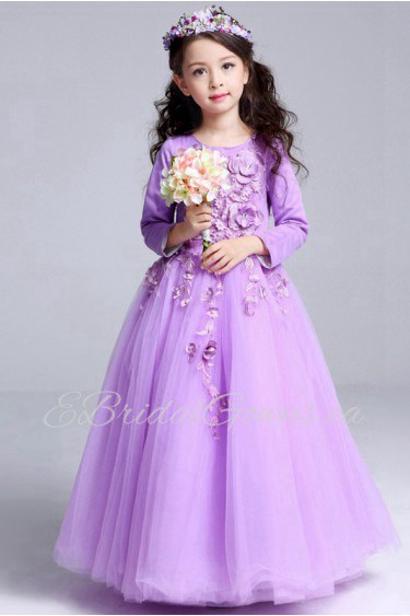 A-line Long Sleeve Flower Girl Dress