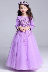 A-line Long Sleeve Flower Girl Dress