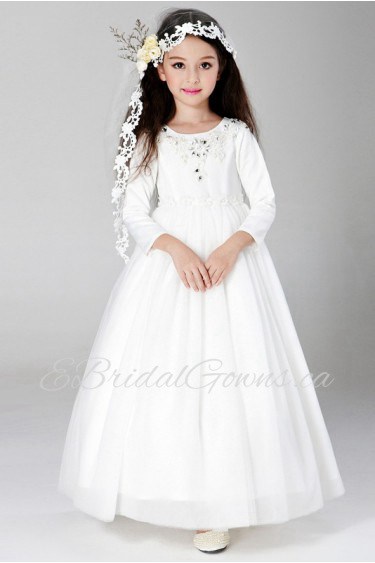 A-line Long Sleeve Flower Girl Dress