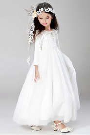 A-line Long Sleeve Flower Girl Dress