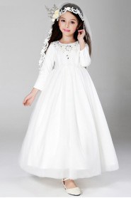 A-line Long Sleeve Flower Girl Dress