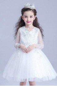 Long Sleeve A-line Flower Girl Dress