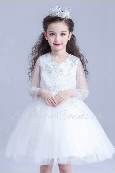 Long Sleeve A-line Flower Girl Dress