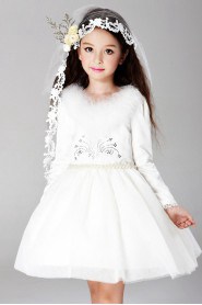 Long Sleeve A-line Flower Girl Dress