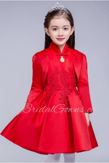 Long Sleeve A-line Flower Girl Dress