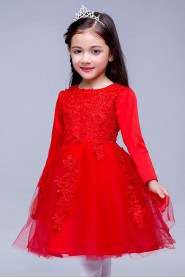 Long Sleeve A-line Flower Girl Dress