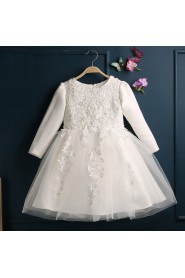 Long Sleeve A-line Flower Girl Dress