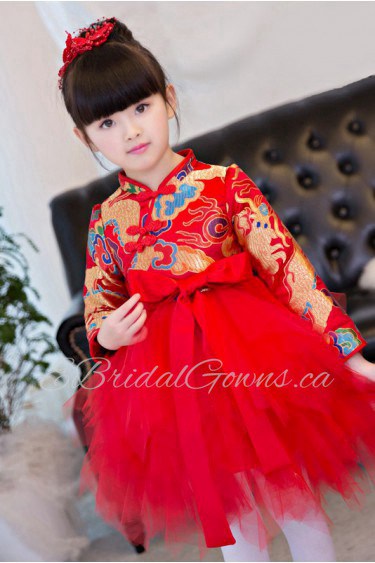 Long Sleeve A-line Flower Girl Dress