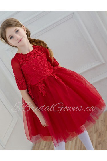 Long Sleeve A-line Flower Girl Dress