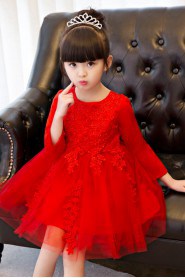 Long Sleeve A-line Flower Girl Dress