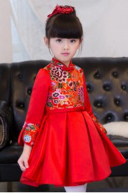 Long Sleeve A-line Flower Girl Dress