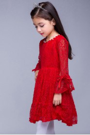 A-line Long Sleeve Lace Flower Girl Dress