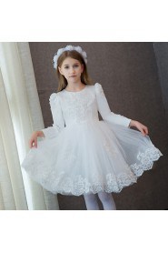 Long Sleeve A-line Flower Girl Dress