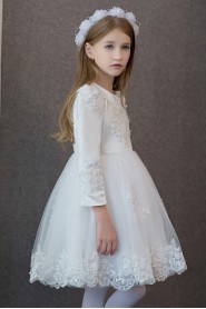 Long Sleeve A-line Flower Girl Dress