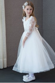 Long Sleeve A-line Flower Girl Dress