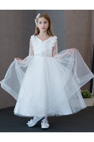 Long Sleeve A-line Flower Girl Dress