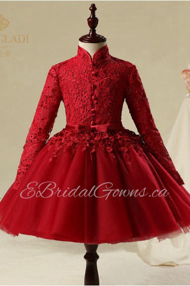 A-line Long Sleeve Flower Girl Dress