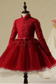 A-line Long Sleeve Flower Girl Dress