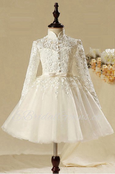 A-line Long Sleeve Flower Girl Dress