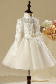 A-line Long Sleeve Flower Girl Dress