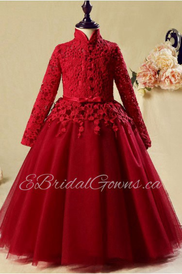 A-line Long Sleeve Flower Girl Dress