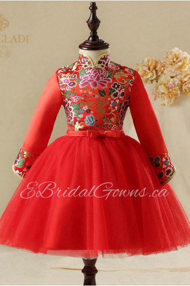 A-line Long Sleeve Flower Girl Dress