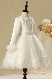 A-line Long Sleeve Flower Girl Dress