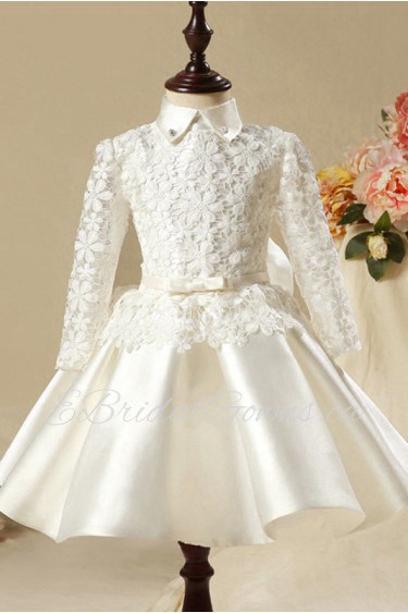 A-line Long Sleeve Flower Girl Dress