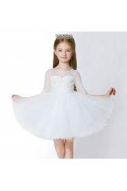 Long Sleeve Lace A-line Flower Girl Dress