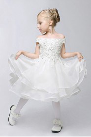 Off-the-shoulder A-line Flower Girl Dress