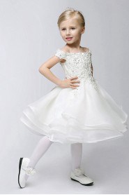 Off-the-shoulder A-line Flower Girl Dress